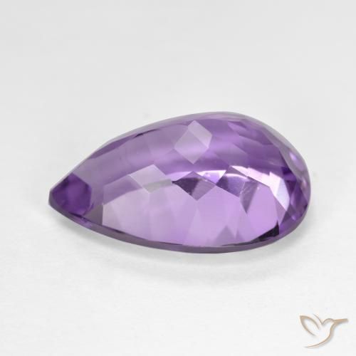 Améthyste Violet moyen naturelle En forme de poire, 5.43 ct, VS