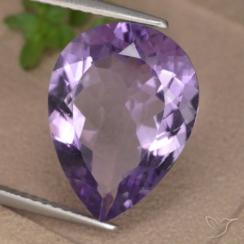 6.64ct Naturel Violet moyen Améthyste, En forme de poire, VVS-VS