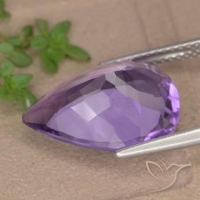 Améthyste Violet violacé naturelle En forme de poire, 5.97 ct, VVS-VS