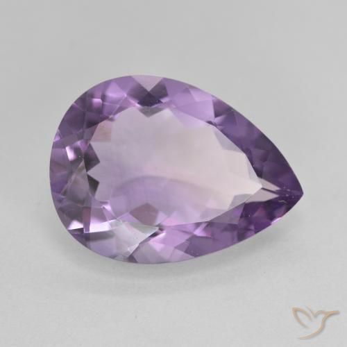 Améthyste Medium Light Purplish-Violet naturelle En forme de poire, 6.69 ct, VVS-VS