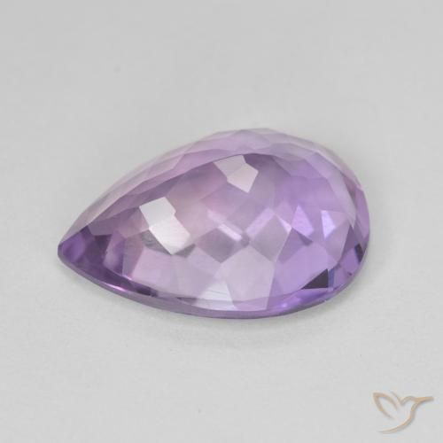 Améthyste Medium Light Purplish-Violet naturelle En forme de poire, 6.69 ct, VVS-VS