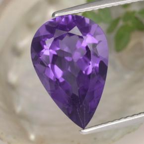 Améthyste Violet naturelle En forme de poire, 4.76 ct, VS