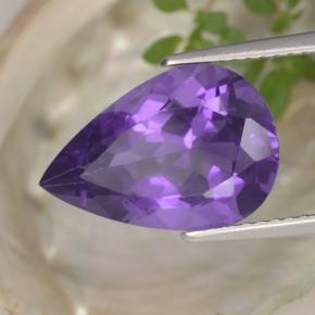 Améthyste Violet naturelle En forme de poire, 4.76 ct, VS