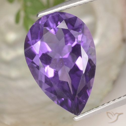 4.72ct Naturel Violet foncé Améthyste, En forme de poire, VS
