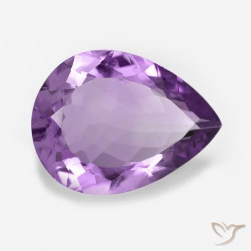 Améthyste Violet vif naturelle En forme de poire, 6.14 ct, VS
