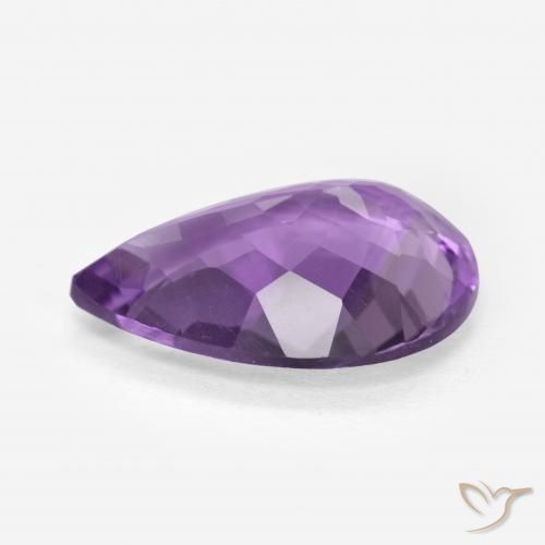 Améthyste Violet vif naturelle En forme de poire, 6.14 ct, VS