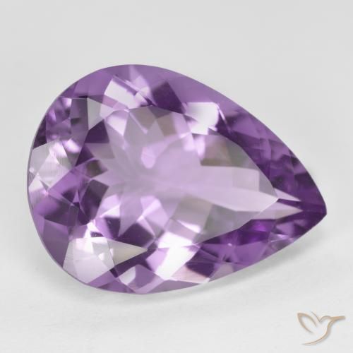 Améthyste Violet pourpre moyen-léger naturelle En forme de poire, 6.22 ct, VVS-VS
