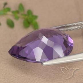 Améthyste Rose violet moyen naturelle En forme de poire, 6.18 ct, VS
