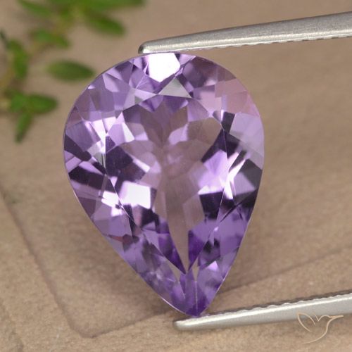 6.07ct Naturel Violet pourpre moyen-léger Améthyste, En forme de poire, VVS-VS