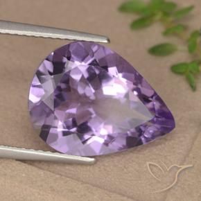 Améthyste Violet pourpre moyen-léger naturelle En forme de poire, 6.07 ct, VVS-VS