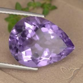 Améthyste Violet moyen naturelle En forme de poire, 6.83 ct, VVS-VS