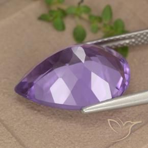 Améthyste Violet moyen naturelle En forme de poire, 6.83 ct, VVS-VS