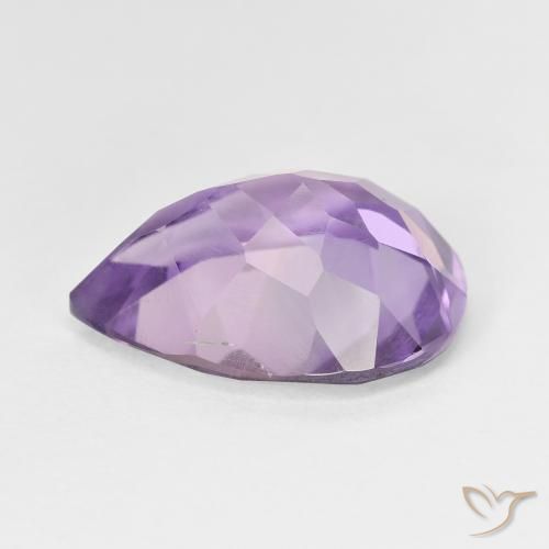 Améthyste Violet Iris naturelle En forme de poire, 7.26 ct, VS