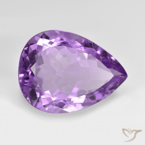 Améthyste Violet moyen naturelle En forme de poire, 7.04 ct, VVS-VS