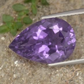 Améthyste Violet moyen naturelle En forme de poire, 5.37 ct, VS