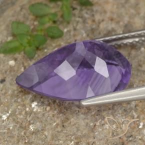 Améthyste Violet moyen naturelle En forme de poire, 5.37 ct, VS