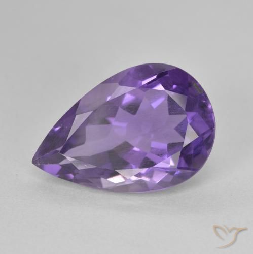 5.03ct Naturel Violet foncé Améthyste, En forme de poire, VS