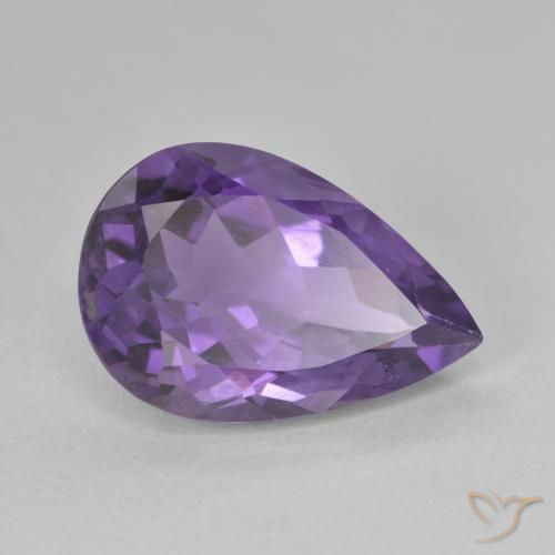 Améthyste Violet foncé naturelle En forme de poire, 5.03 ct, VS