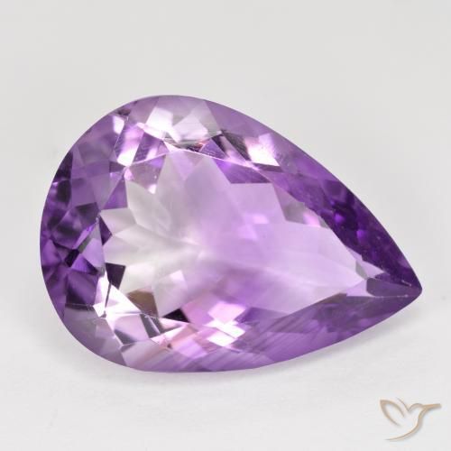 Améthyste Violet violacé naturelle En forme de poire, 8.04 ct, VVS-VS