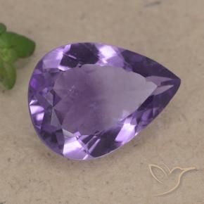 Améthyste Violet moyen naturelle En forme de poire, 5.94 ct, VS