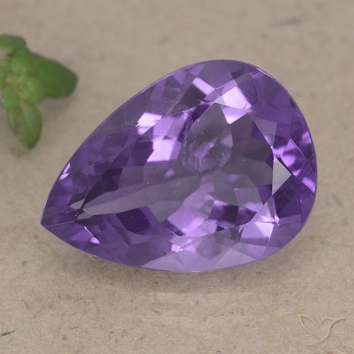 6.50ct Naturel Violet moyen Améthyste, En forme de poire, VS