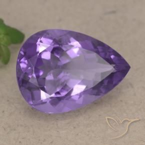 Améthyste Violet moyen naturelle En forme de poire, 6.50 ct, VS