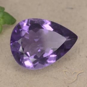 Améthyste Violet violacé naturelle En forme de poire, 6.77 ct, VS