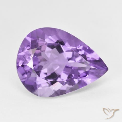 Améthyste Violet moyen naturelle En forme de poire, 7.23 ct, VS