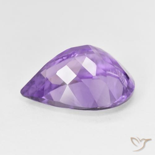 Améthyste Violet moyen naturelle En forme de poire, 7.23 ct, VS
