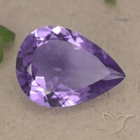 Améthyste Violet moyen naturelle En forme de poire, 6.08 ct, VS