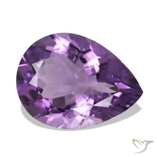 Améthyste Violet moyen naturelle En forme de poire, 7.07 ct, VS
