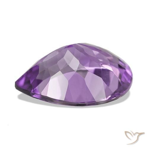 Améthyste Violet moyen naturelle En forme de poire, 7.07 ct, VS