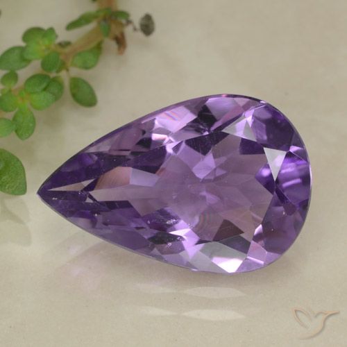 4.03ct Naturel Violet moyen Améthyste, En forme de poire, VS