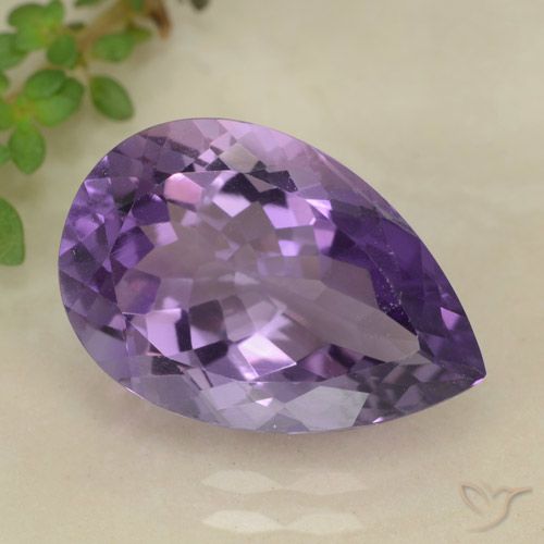 5.04ct Naturel Violet moyen Améthyste, En forme de poire, VS