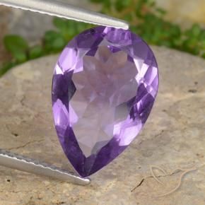 Améthyste Violet intense naturelle En forme de poire, 4.82 ct, VVS-VS