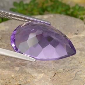 Améthyste Violet intense naturelle En forme de poire, 4.82 ct, VVS-VS