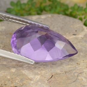 Améthyste Violet moyen naturelle En forme de poire, 4.52 ct, VVS-VS