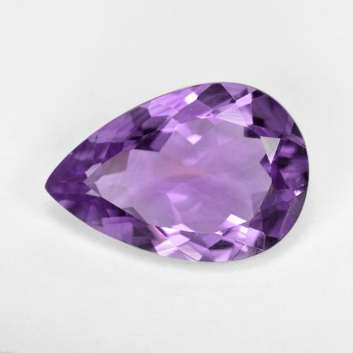 Améthyste violet pourpre moyen-léger naturelle en forme de poire, 4,36 ct, VVS-VS
