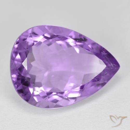 Améthyste violet foncé naturelle en forme de poire, 5,96 ct, VVS-VS
