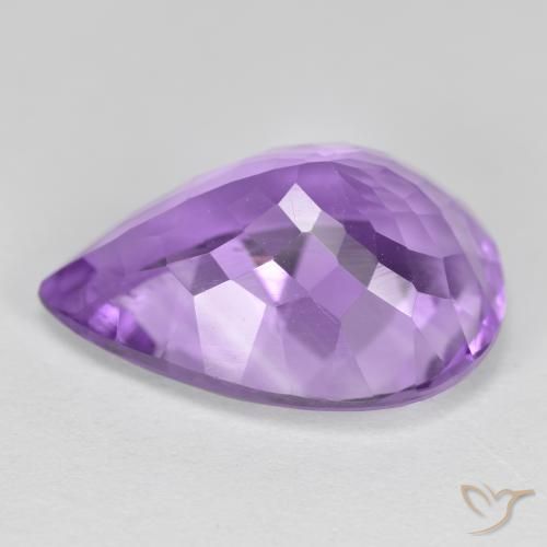 Améthyste violet foncé naturelle en forme de poire, 5,96 ct, VVS-VS