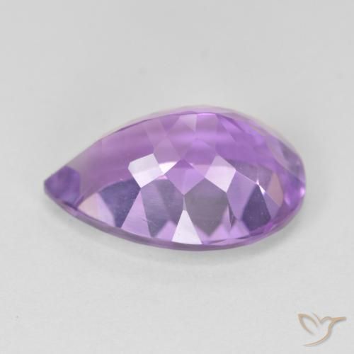 Améthyste Violet moyen naturelle En forme de poire, 5.41 ct, VVS-VS