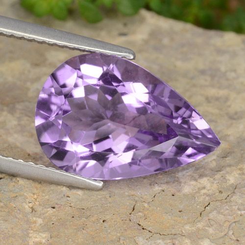 6.34ct Naturel Violet moyen Améthyste, En forme de poire, VVS-VS