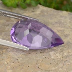 Améthyste Violet moyen naturelle En forme de poire, 6.34 ct, VVS-VS
