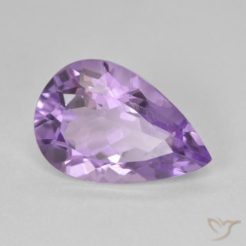 Améthyste Violet moyen naturelle En forme de poire, 4.81 ct, VVS-VS