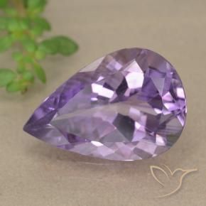 Améthyste Violet moyen naturelle En forme de poire, 4.90 ct, VVS-VS
