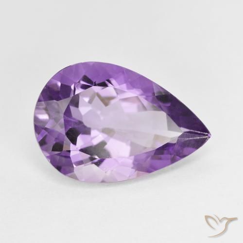 Améthyste Violet moyen naturelle En forme de poire, 4.43 ct, VVS-VS