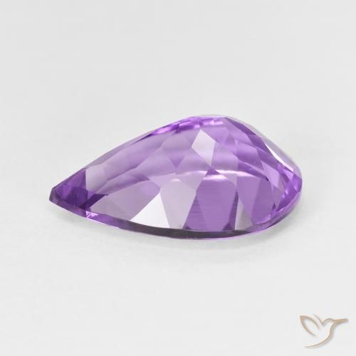 Améthyste Violet moyen naturelle En forme de poire, 4.43 ct, VVS-VS