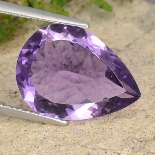 5.73ct Naturel Violet Rosâtre Améthyste, En forme de poire, VVS-VS