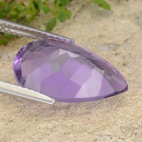 Améthyste Violet Rosâtre naturelle En forme de poire, 5.73 ct, VVS-VS
