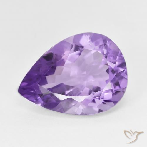 7.28ct Naturel Teinte violet profond Améthyste, En forme de poire, VS